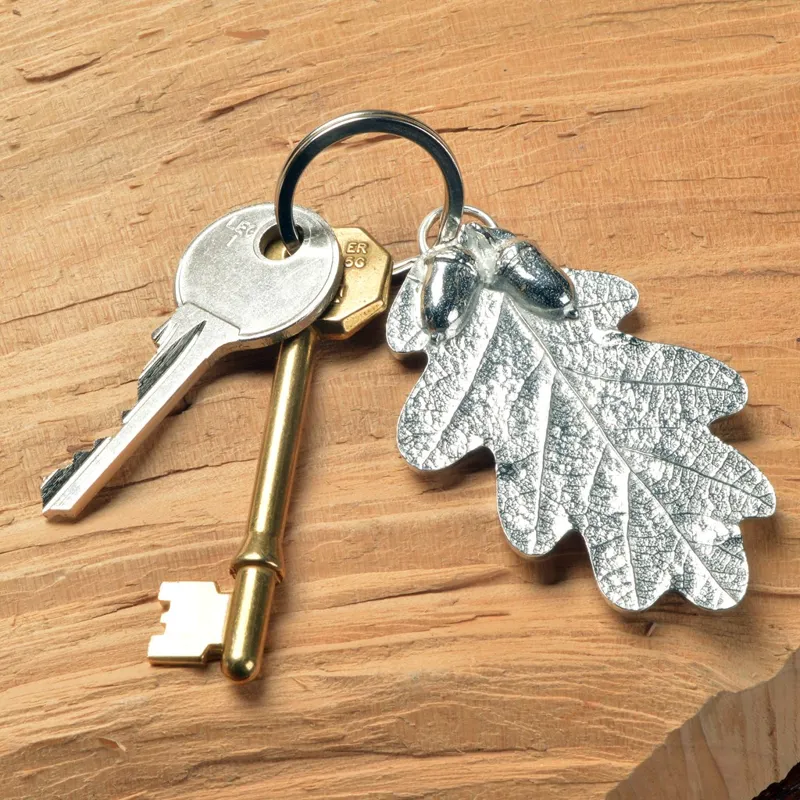 Glover and Smith Acorn and Oak Leaf Pewter Keyring