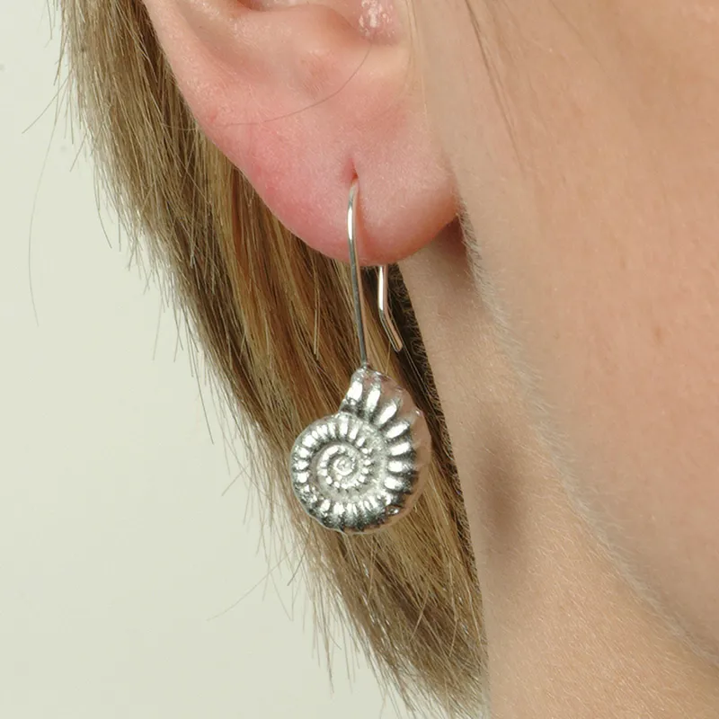 Glover and Smith Ammonite Drop Earrings-1