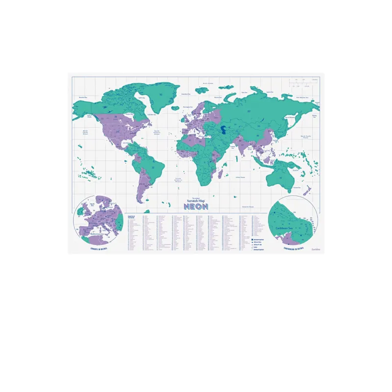 Suck UK Green Scratch Map A3