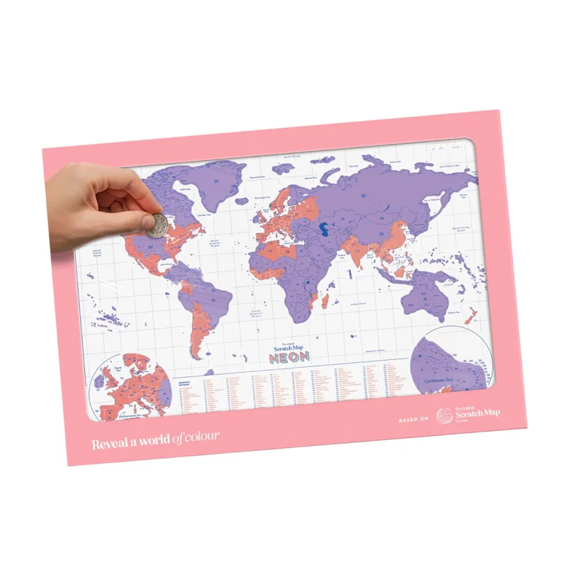 Suck UK Purple Scratch Map A3-2