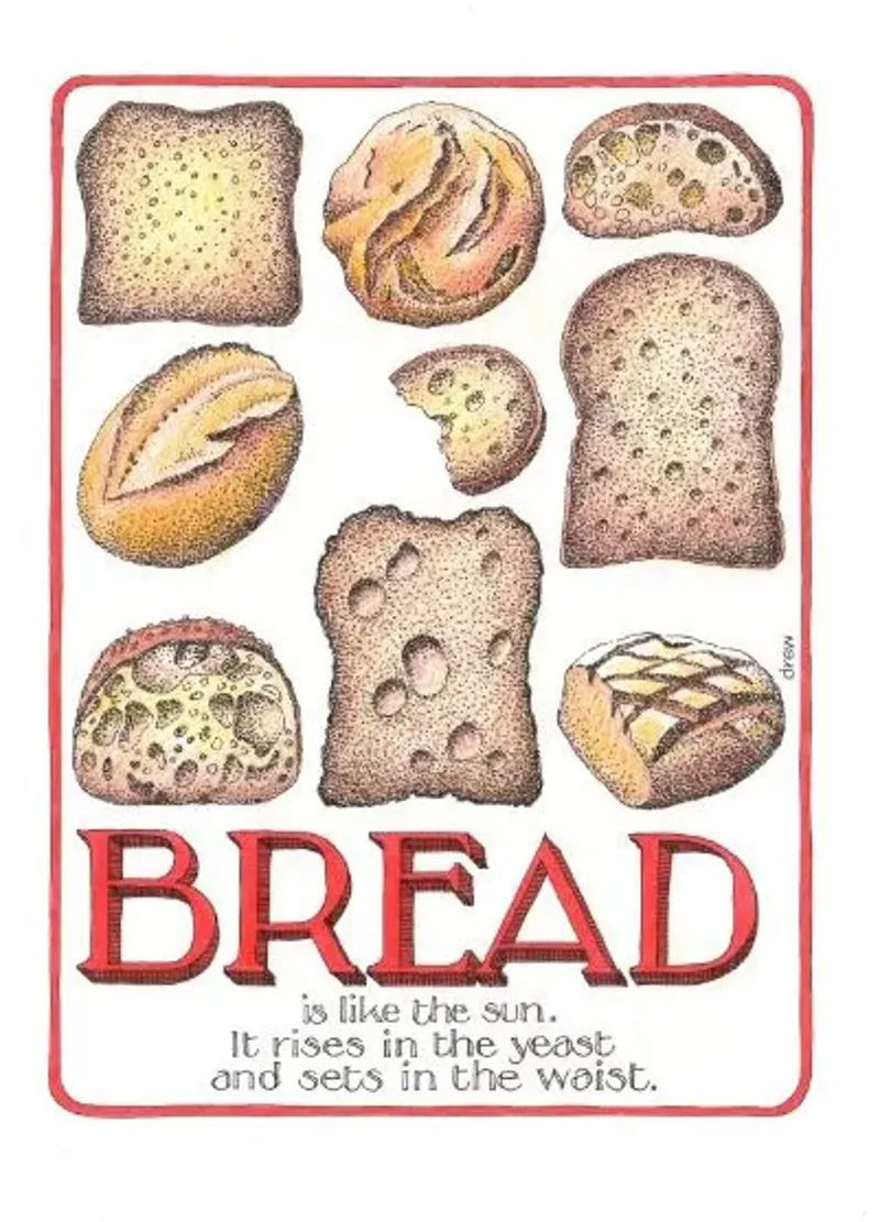 Unwrapped Simon Drew Tea Towel Bread