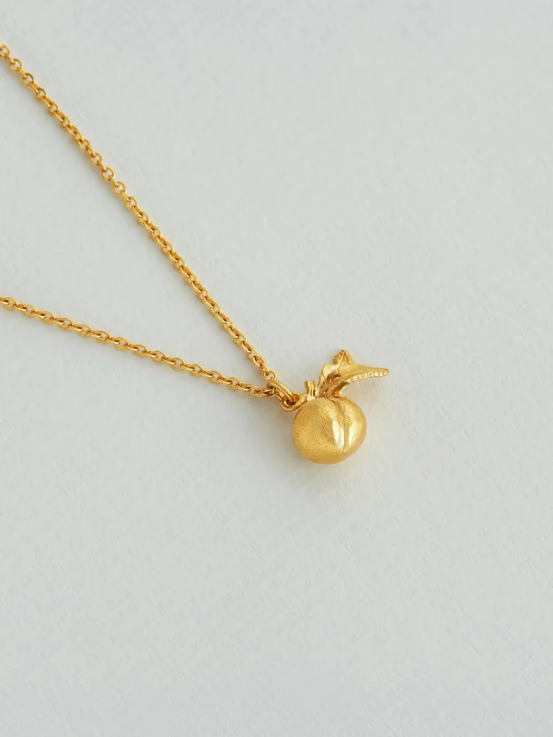 Alex Monroe Gold Plated Sweet Peach Necklace-1