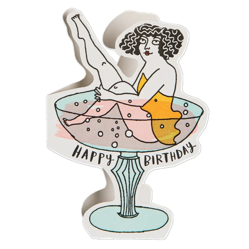 Archivist Cards Birthday Cocktail Cut Out Card