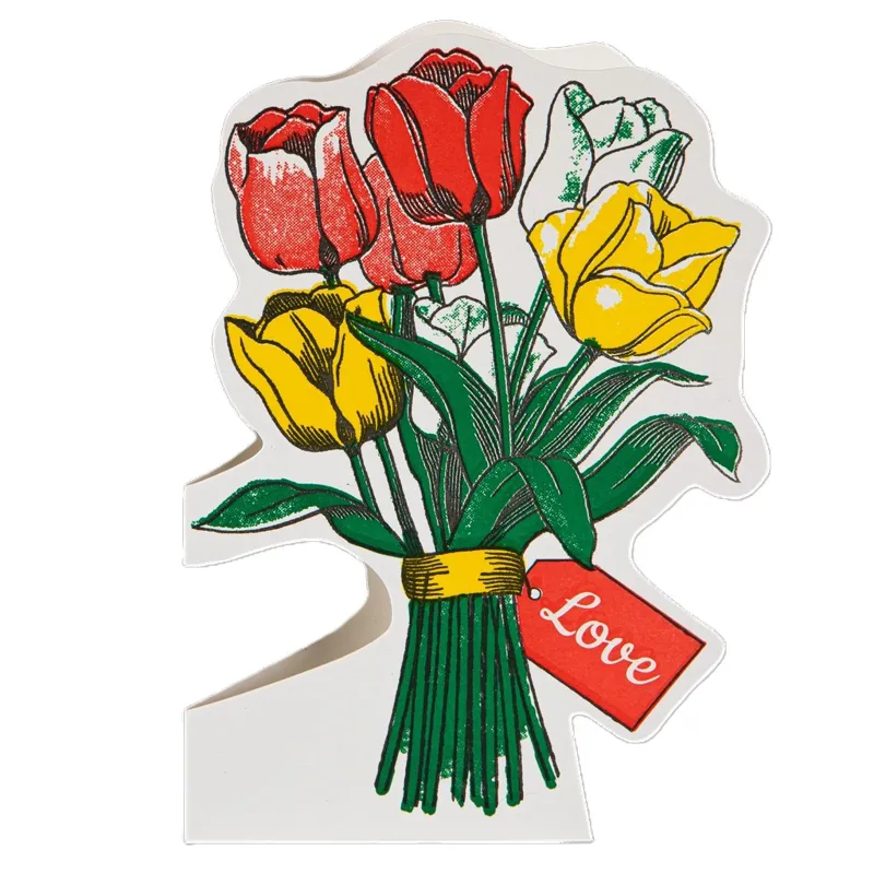 Archivist Cards Tulips Cut Out Card