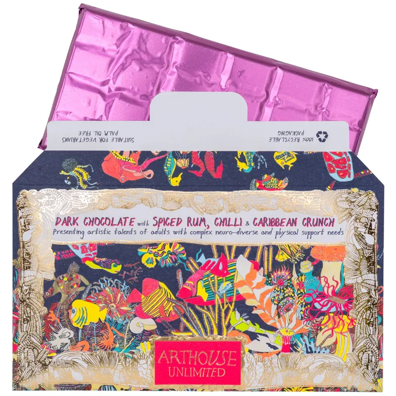 Arthouse Angels of the Deep Dark Chocolate Bar with Spiced Rum-1