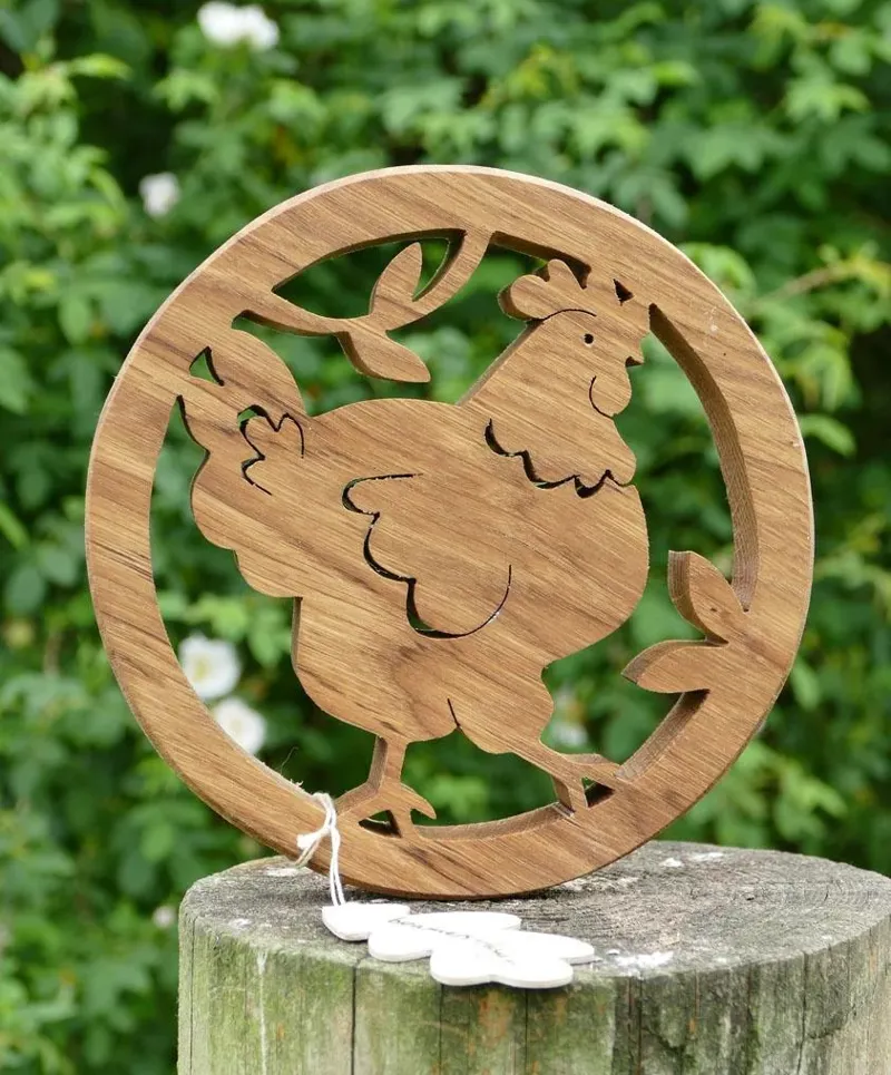Beamers Oak Pot Stand Chicken