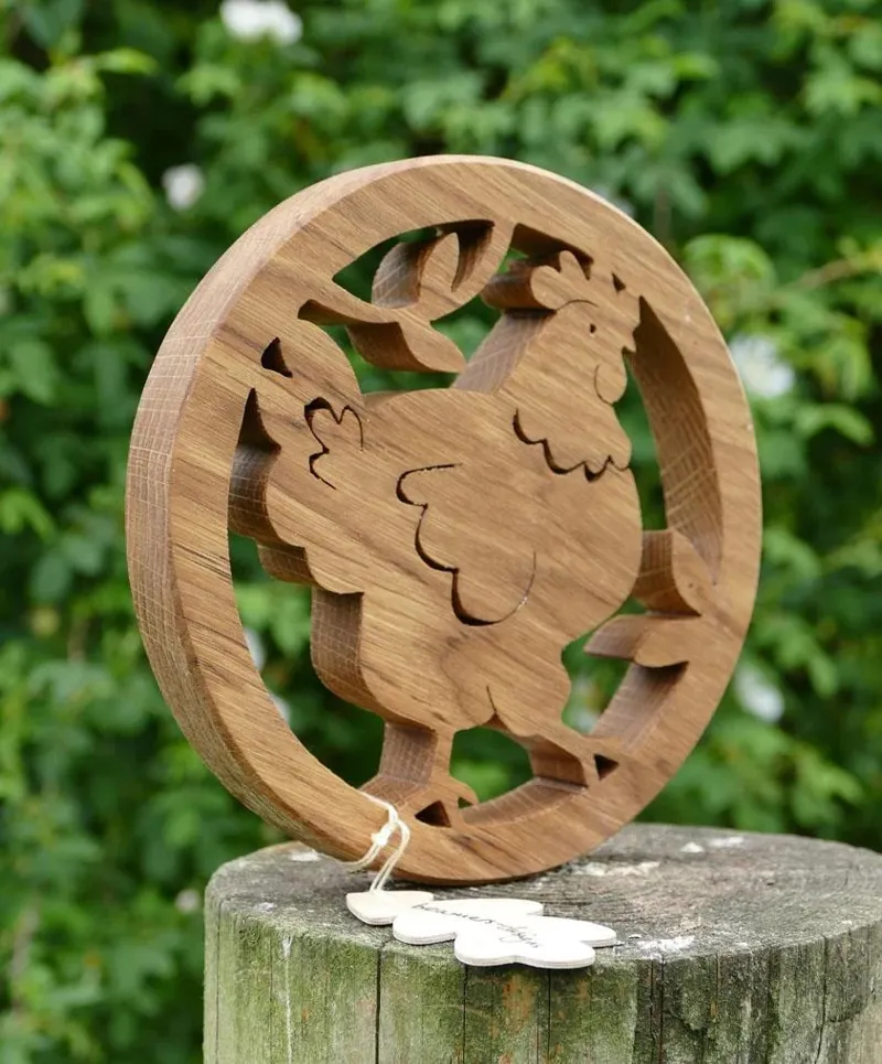 Beamers Oak Pot Stand Chicken-1