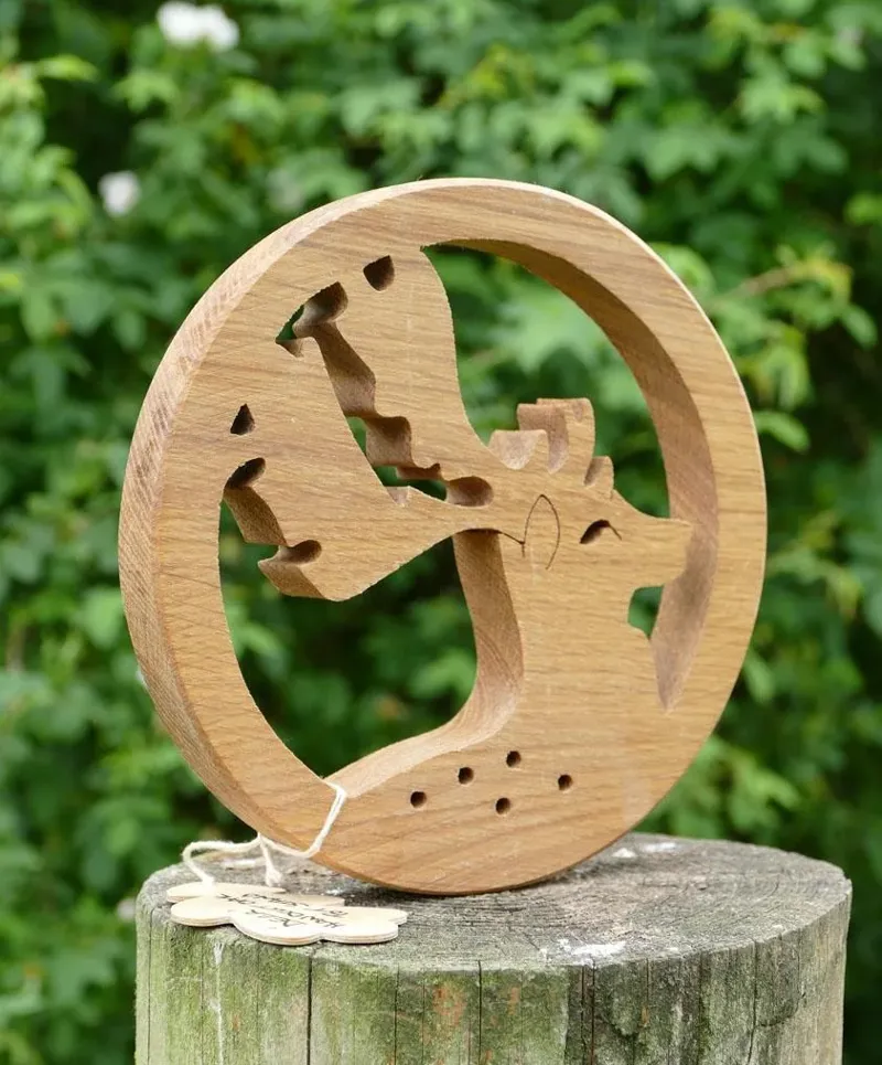 Beamers Oak Pot Stand Deer-1