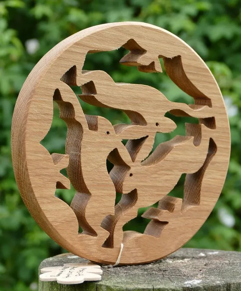 Beamers Oak Pot Stand Hares-1