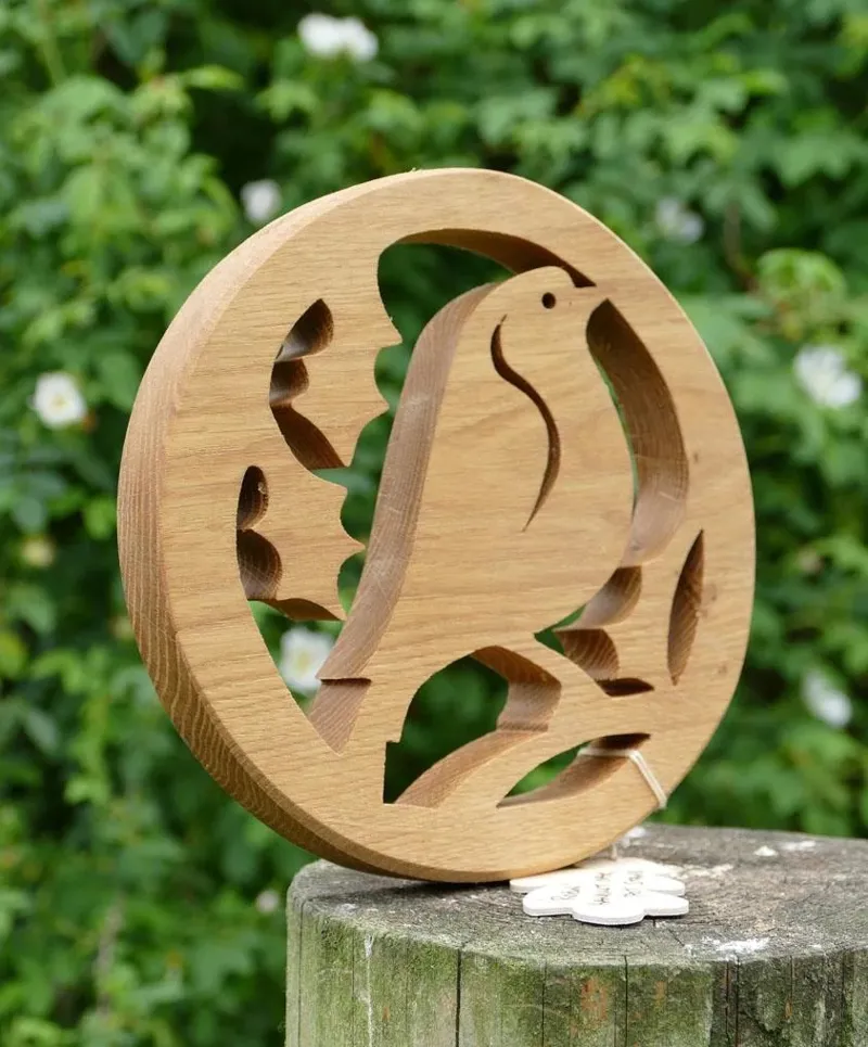 Beamers Oak Pot Stand Robin-1