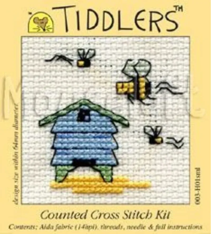 Tiddlers Mini Cross Stitch Kit - Beehive