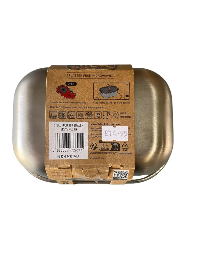 Black and Blum Grey Steel Food Box Small-1