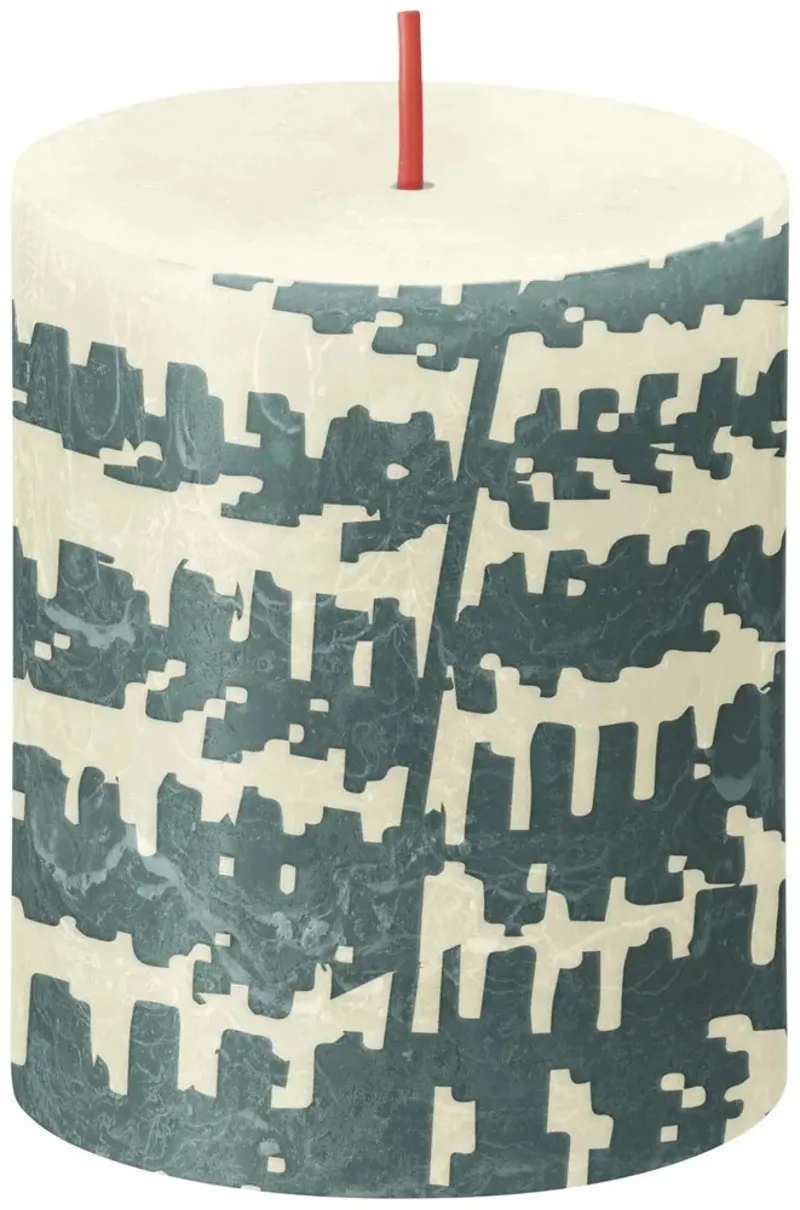 Bolsius Rustic Silhouette Candle 80x68 - Soft Pearl Fern