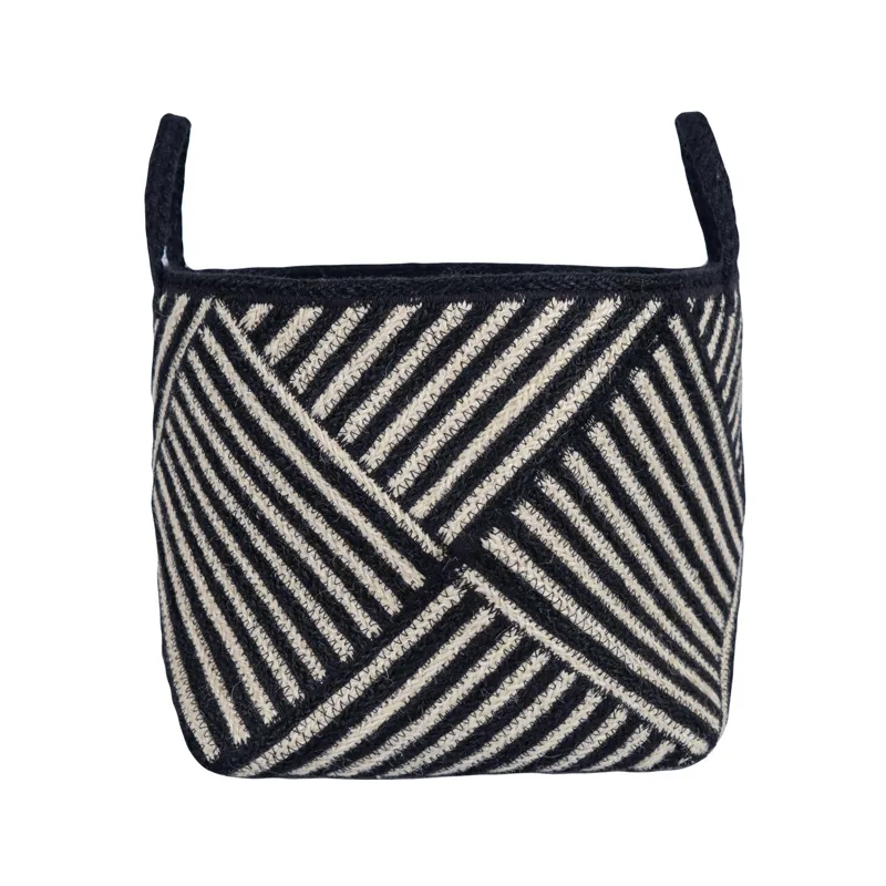 Braided Rug Company Small Basket - Zebra Black