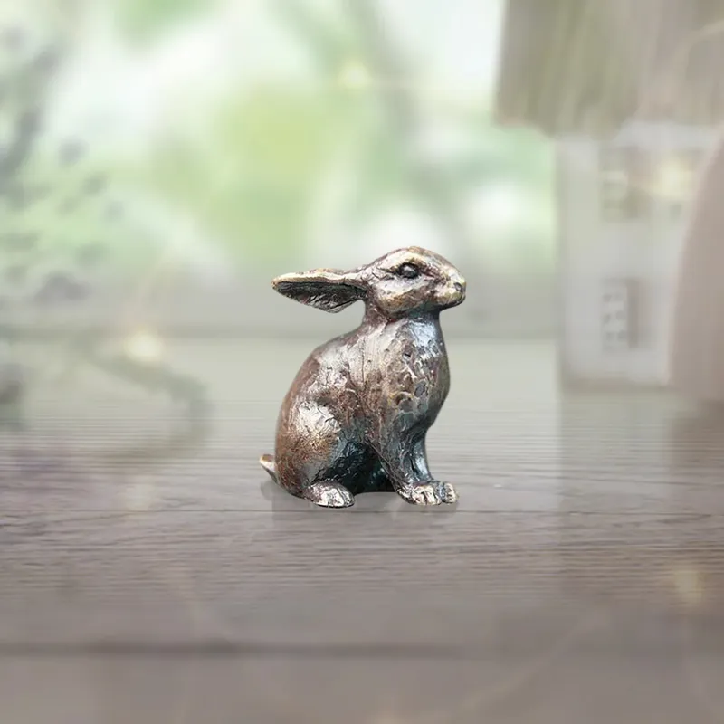 Butler and Peach Bunny Bronze Miniature-1