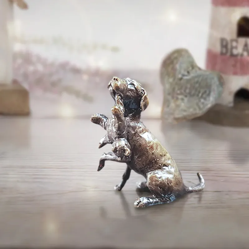 Butler and Peach Labrador with Teddy Bronze Miniature-1