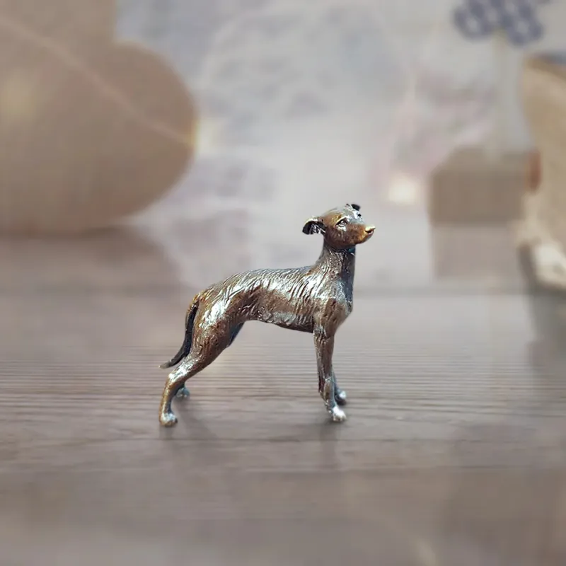 Butler and Peach Lurcher Bronze Miniature-1