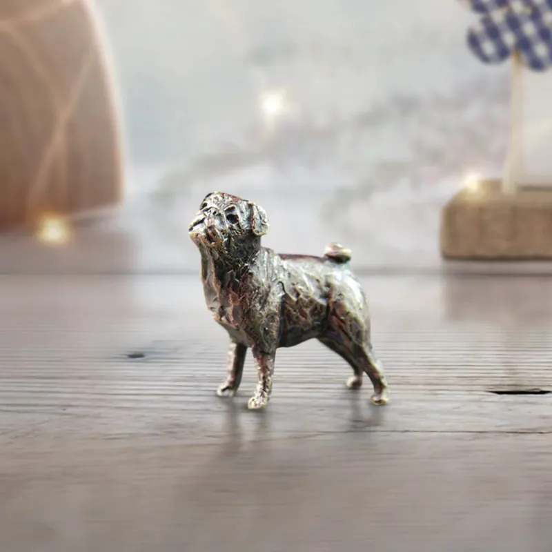 Butler and Peach Pug Bronze Miniature-1