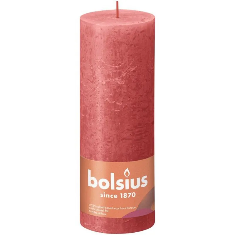 Bolsius Rustic Shine Pillar Candle 190/68 - Blossom Pink