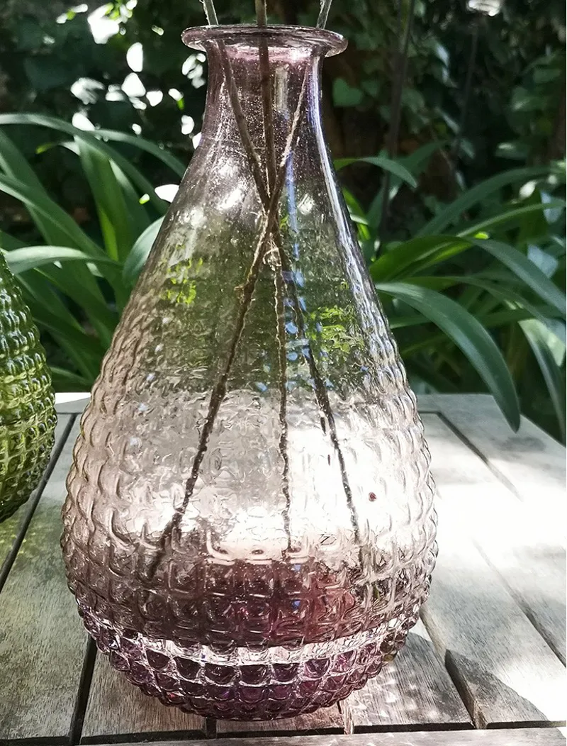 Casa Verde Hobnail Glass Stem Vase Heather