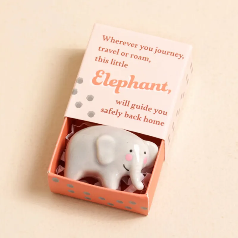 Lisa Angel Tiny Matchbox Ceramic Token - Elephant