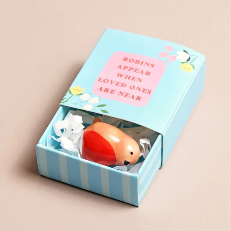 Lisa Angel Tiny Matchbox Ceramic Token - Robin