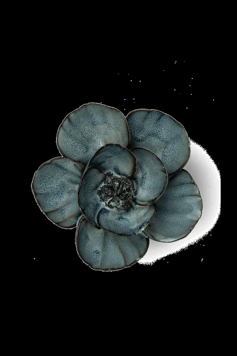 Chive Coral - Navy Poppy