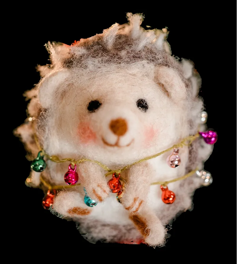 Crafty Kit Company Christmas Hedgehog Needle Felting Kit-1