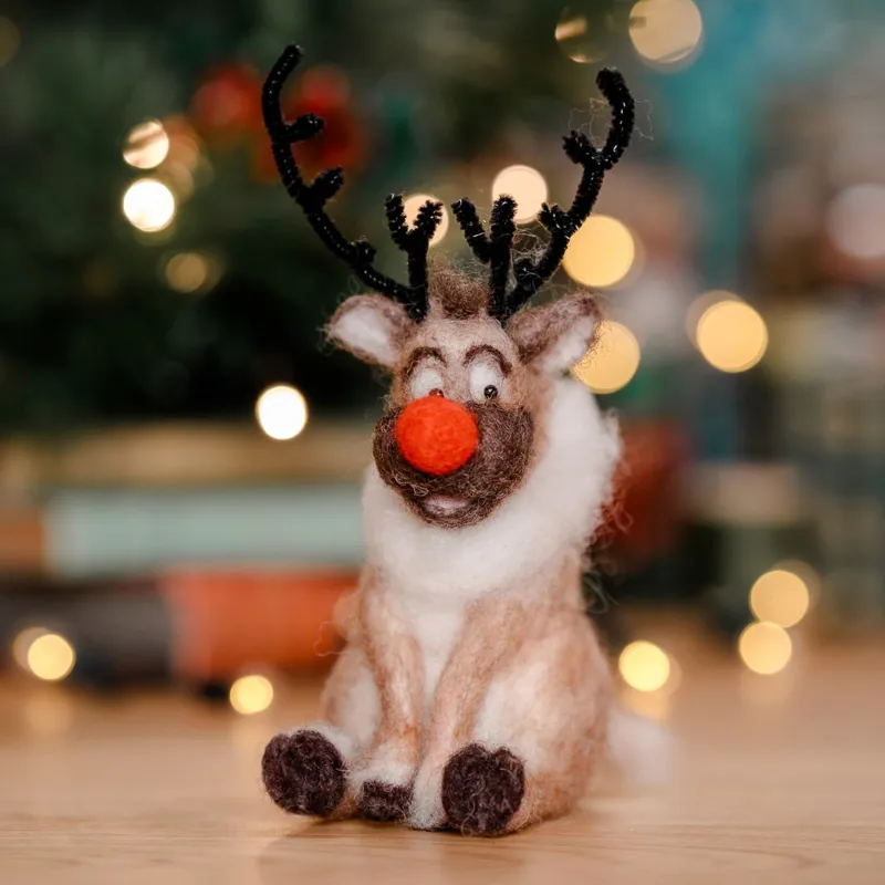 Crafty Kit Company Christmas Reindeer Needle Felting Kit-1