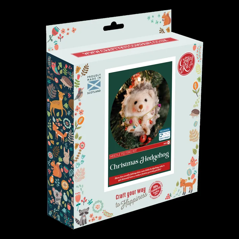 Crafty Kit Company Christmas Hedgehog Needle Felting Kit