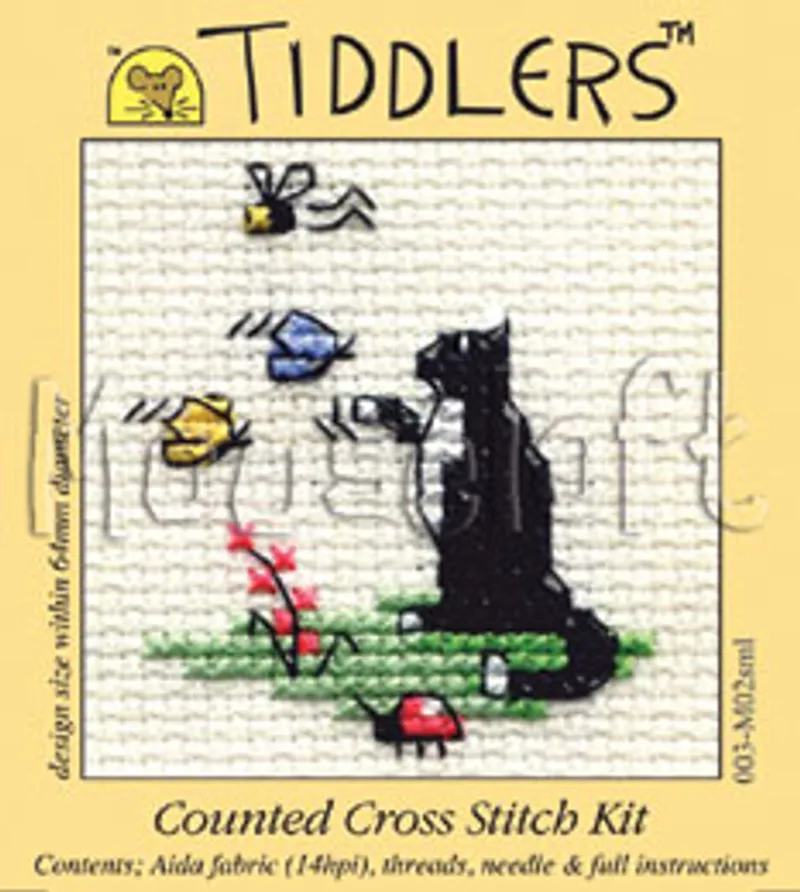 Tiddlers Mini Cross Stitch Kit - Curious Cat