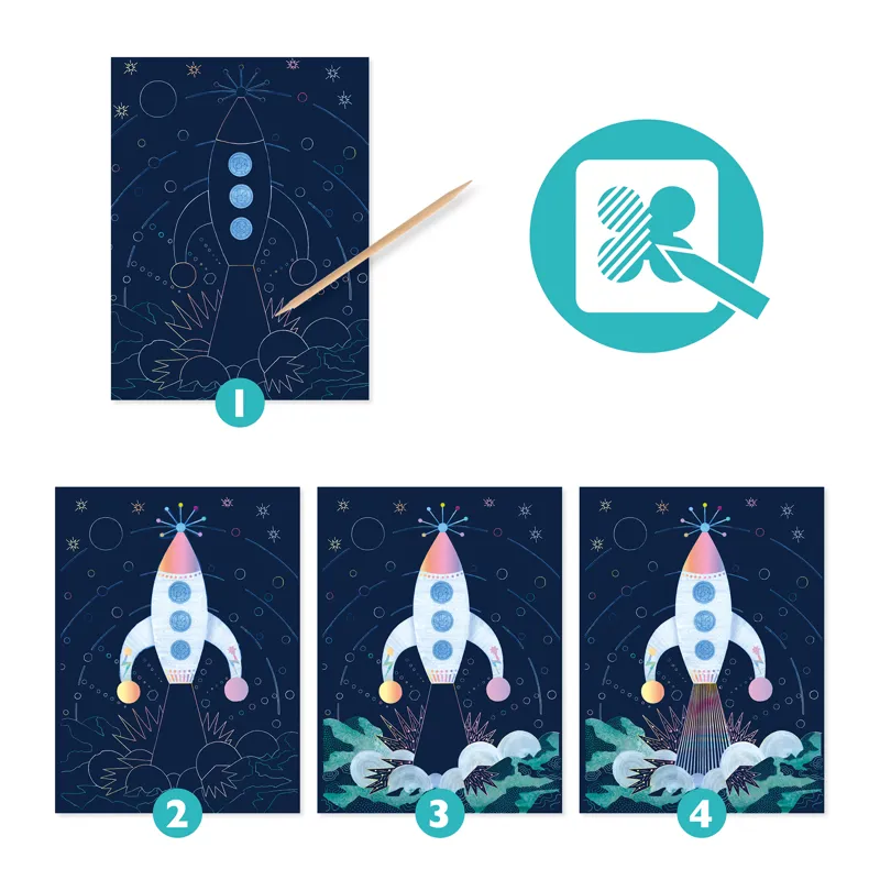 Djeco Scratch Boards - Space-2