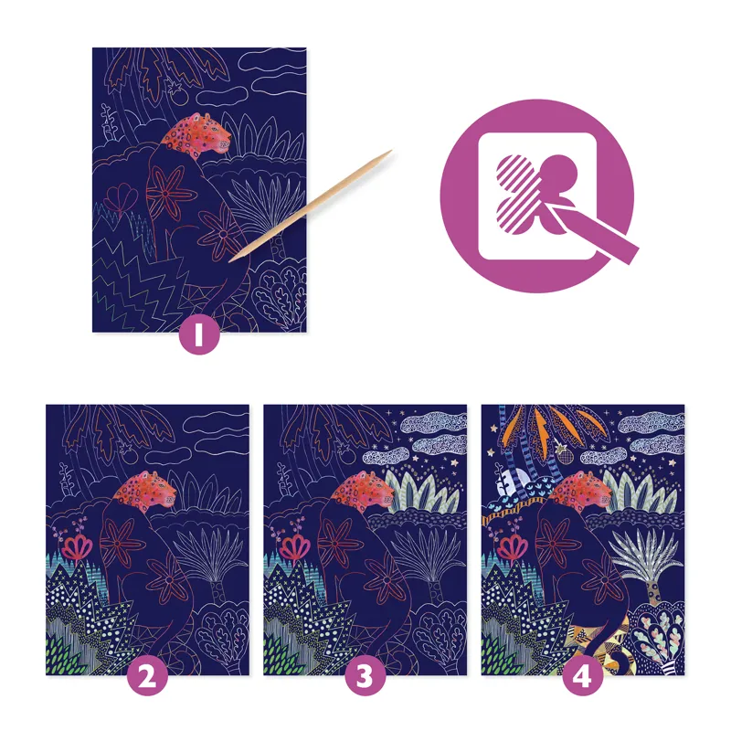 Djeco Scratch Boards - Lush Nature-2