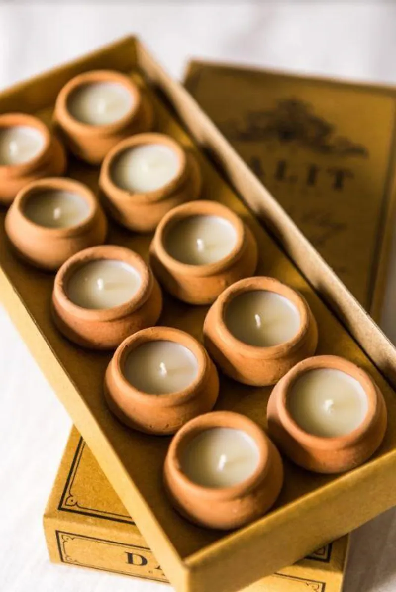 Dalit Goods Co Handmade Terracotta Beeswax Candles Box of 10-1
