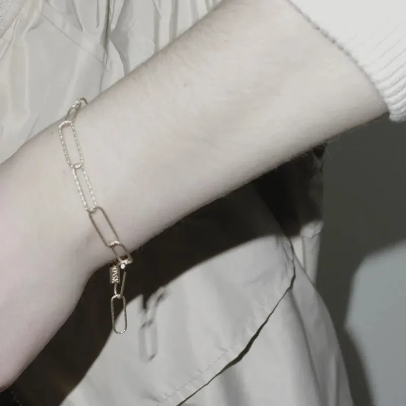 Dansk Copenhagen Tempeste T-Bar Paperclip Bracelet - Silver Plated-2