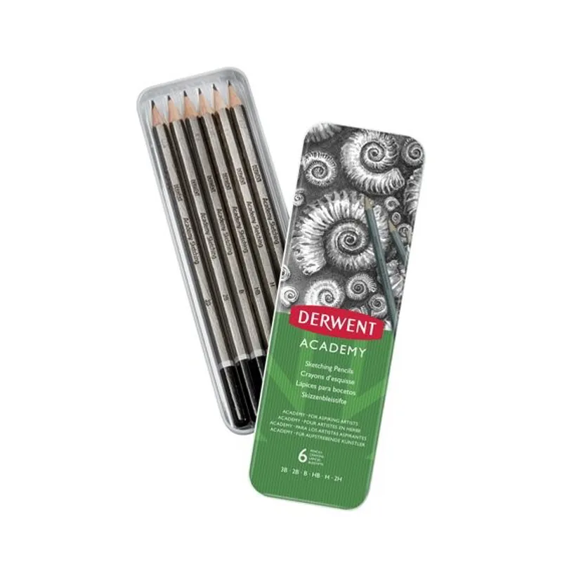 Derwent Tin of 6 Sketching Pencils-1