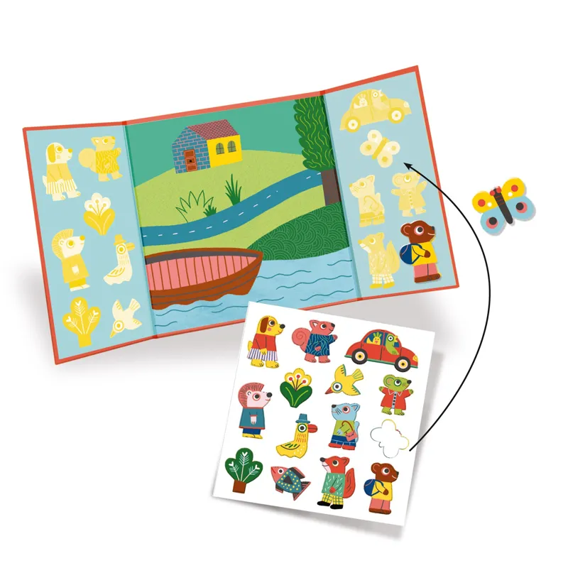 Djeco Animal Reuseable Sticker Scene-1