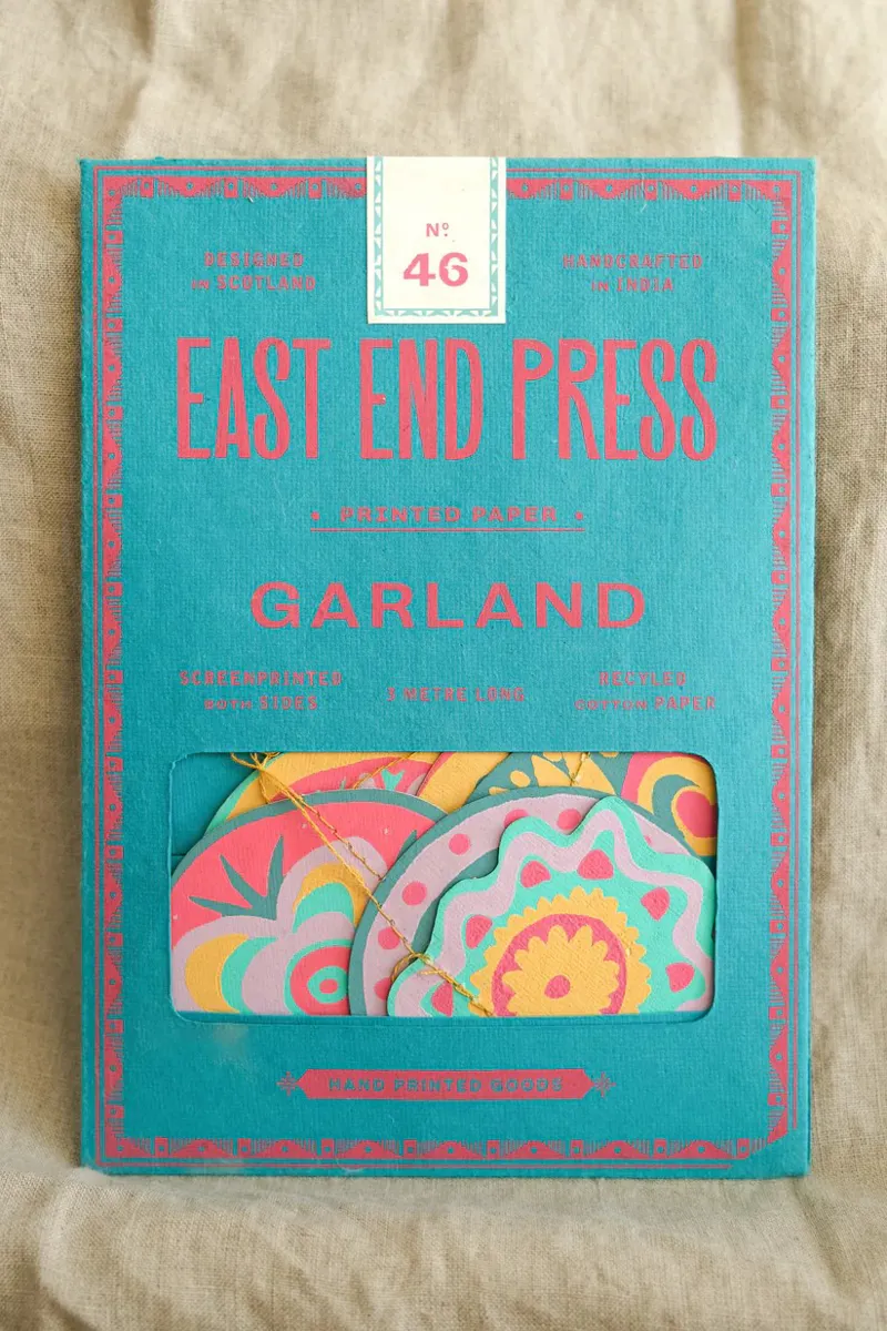 East End Press Screen Printed Garland - Bright Midsommar