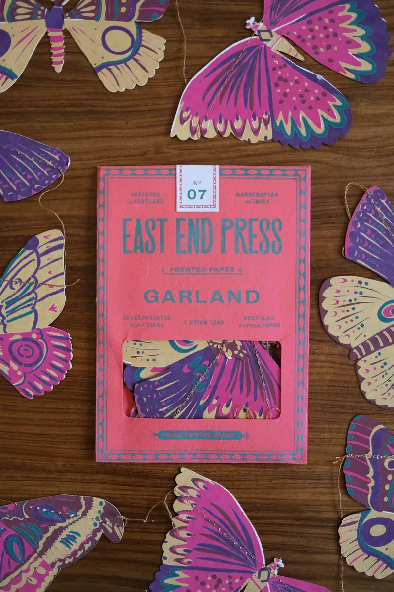 East End Press Screen Printed Garland - Butterflies
