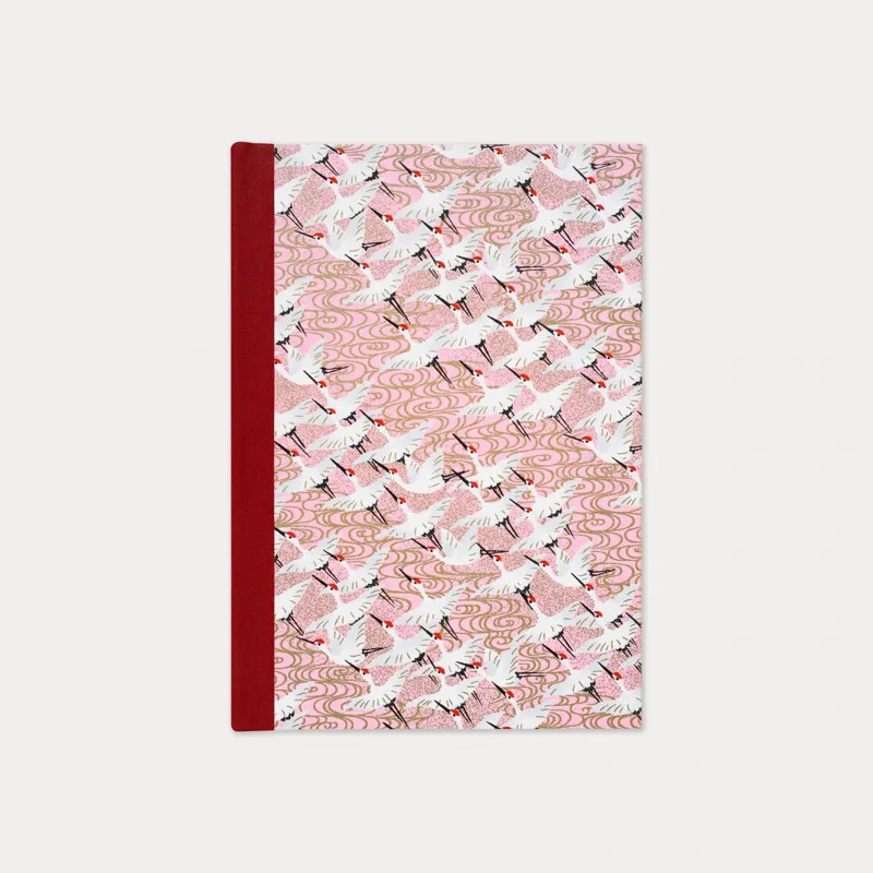 Esmie A5 Hardback Lined Notebook Pink Cranes