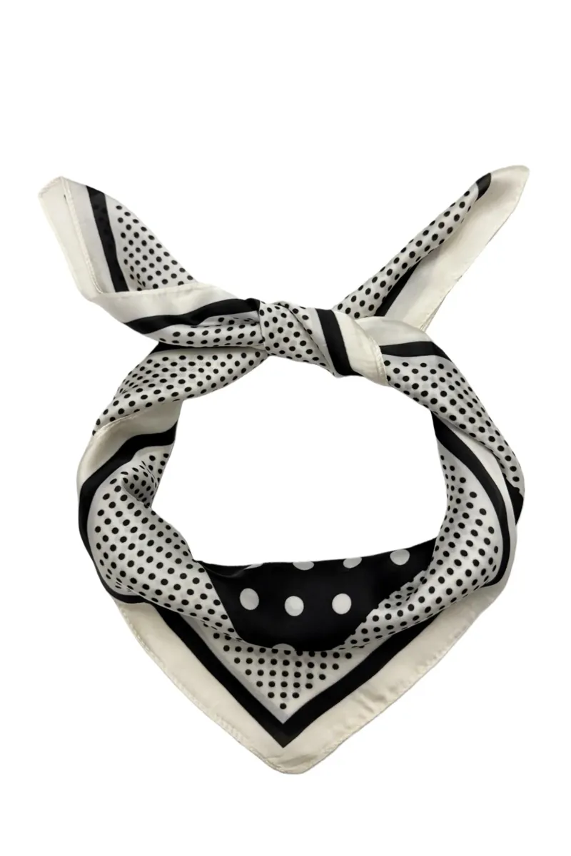 Fashion Scarf World Black Polka Dot Square Scarf-1