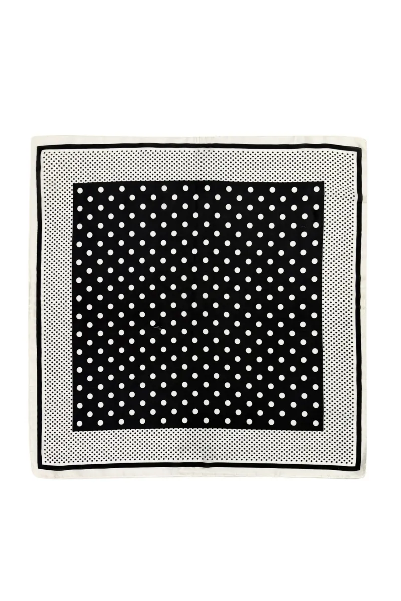 Fashion Scarf World Black Polka Dot Square Scarf
