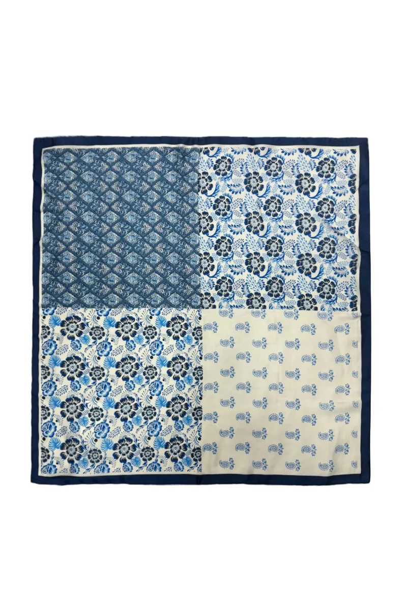 Fashion Scarf World Blue Indian Paisley Square Scarf