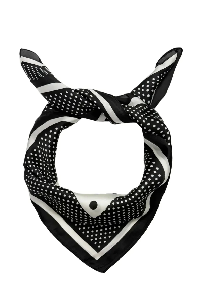 Fashion Scarf World Cream Polka Dot Square Scarf-1