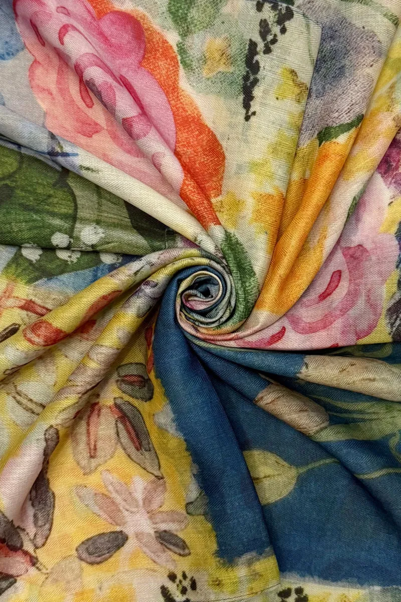 Fashion Scarf World Floral Watercolour Square Scarf-1