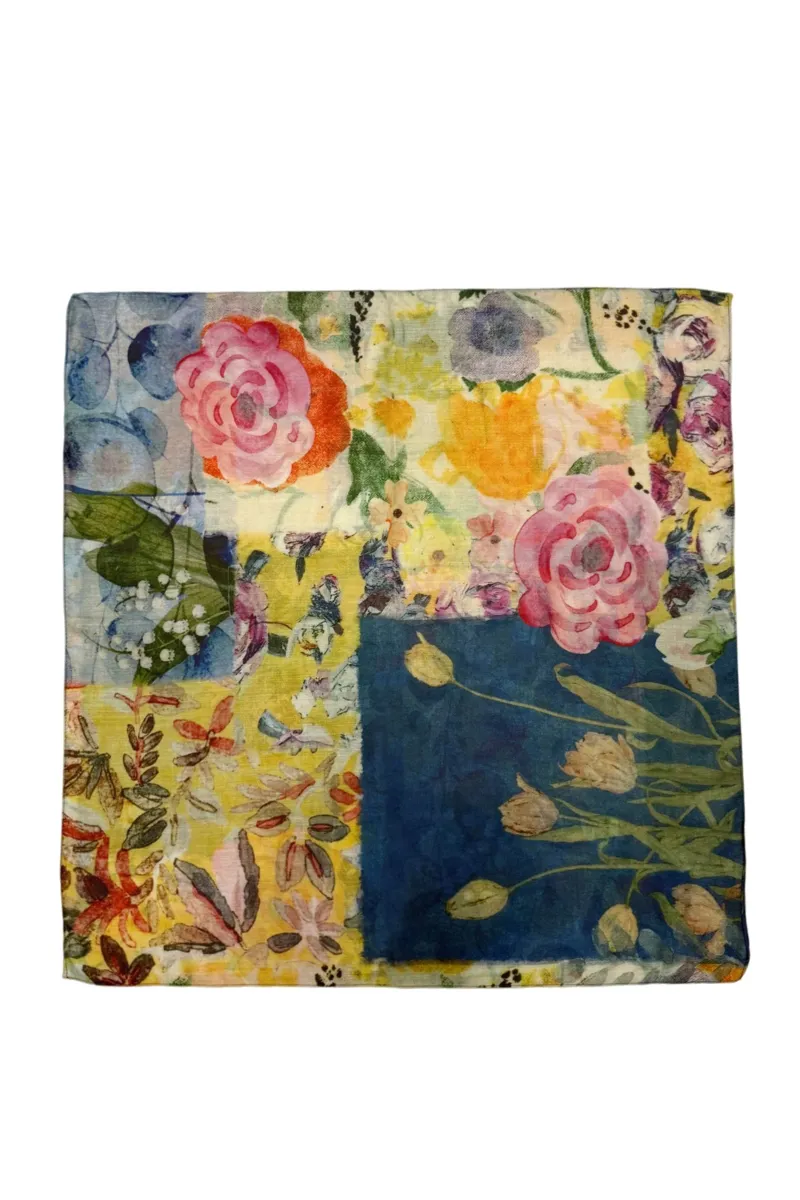 Fashion Scarf World Floral Watercolour Square Scarf
