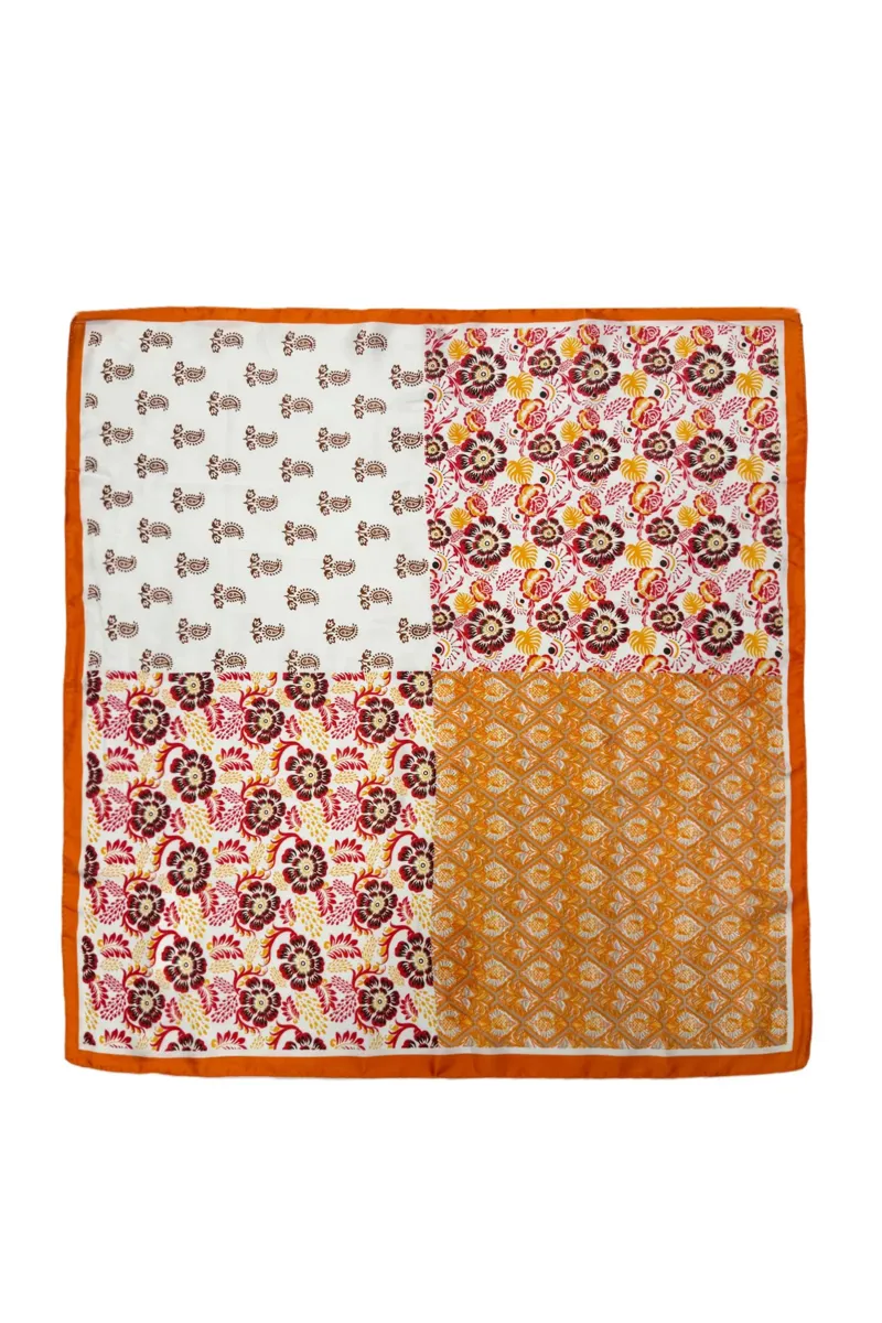 Fashion Scarf World Orange Indian Paisley Square Scarf