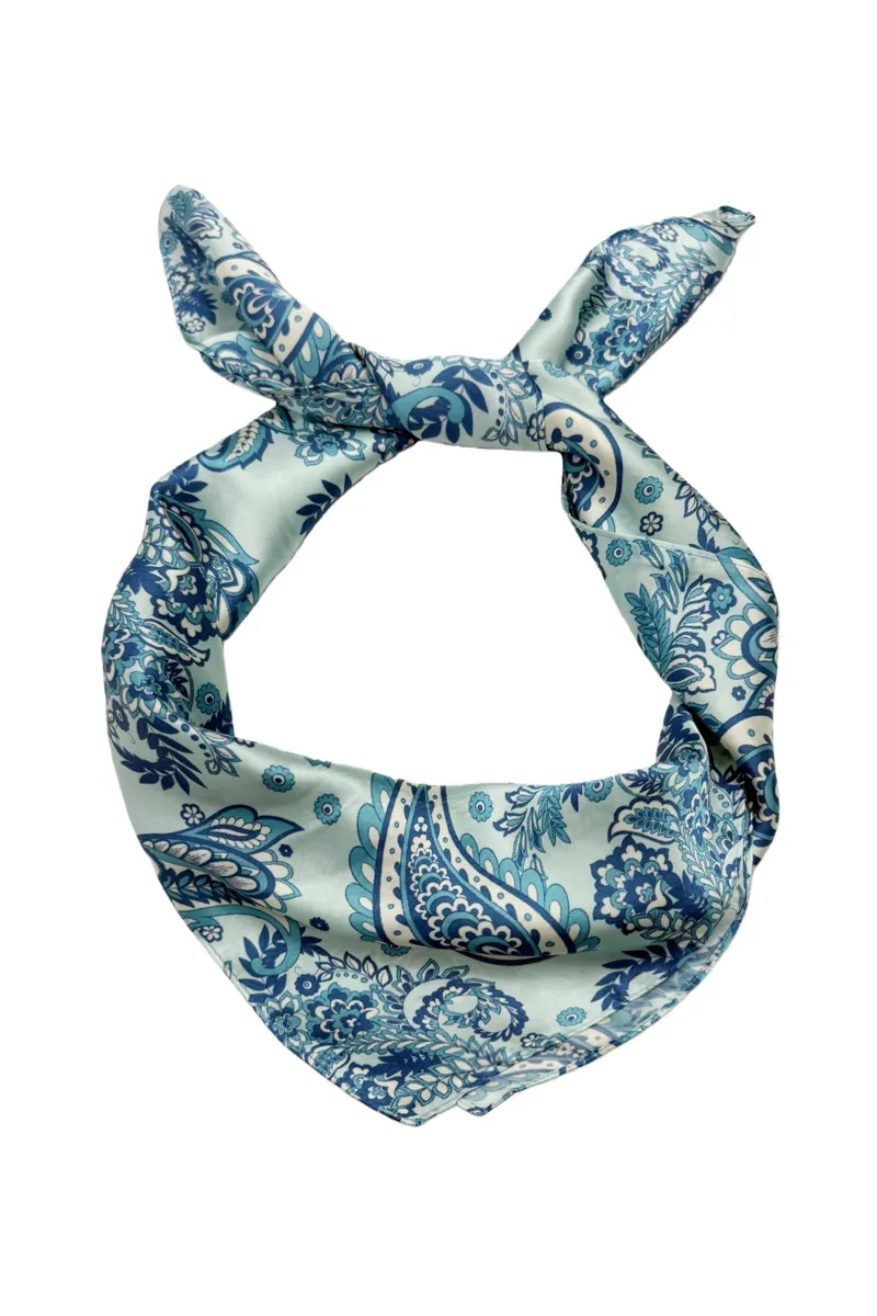 Fashion Scarf World Paisley And Mini Daisy Print Square Scarf-1