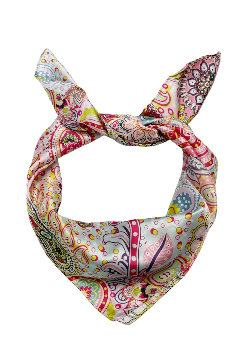 Fashion Scarf World Psychadelic Dotted Paisley Square Scarf-1