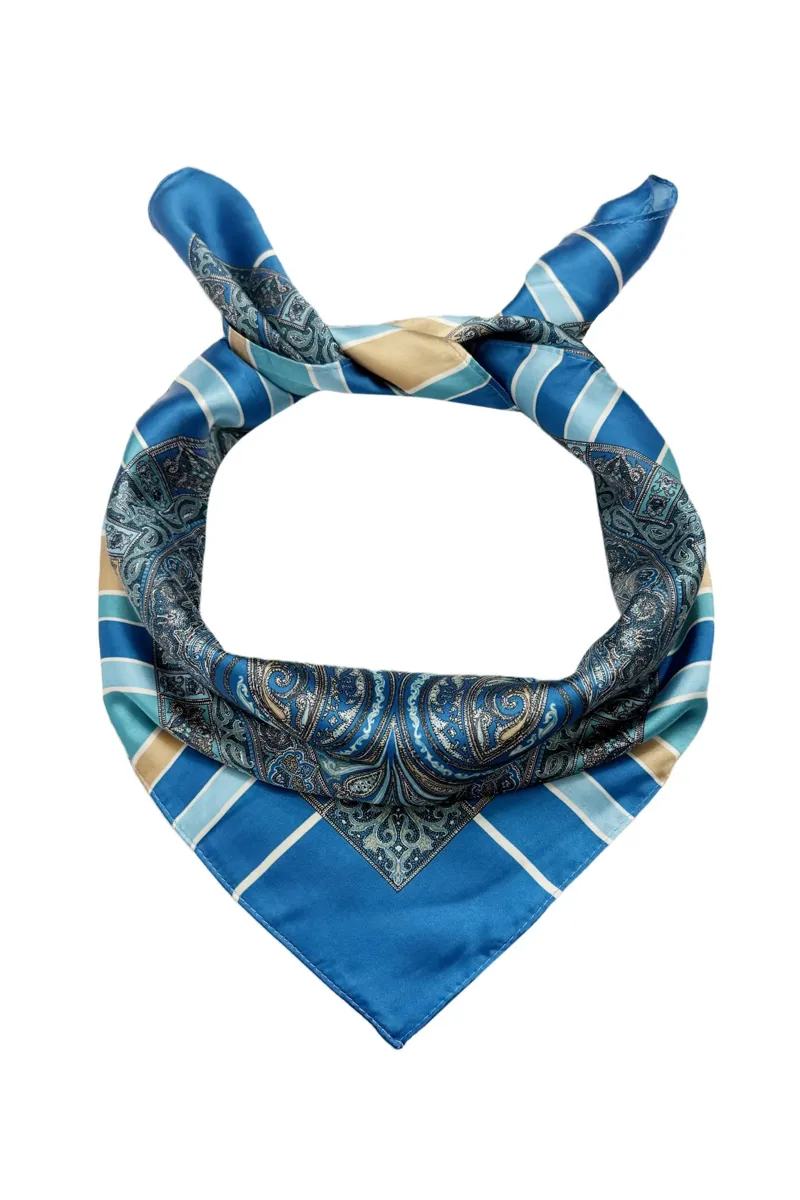 Fashion Scarf World Symmetrical Paisley Print Square Scarf-1